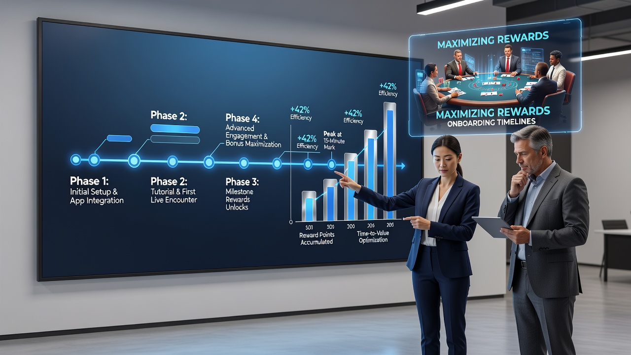 Grafik zu Onboarding-Zeitleisten in mobilen Live-Casino-Umgebungen mit Fokus auf Tischspiele und Belohnungsstrukturen