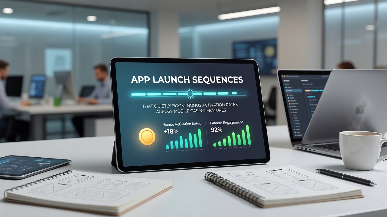 Visualisierung von Launch-Sequenzen mit Bonus-Integration in mobilen Casino-Apps