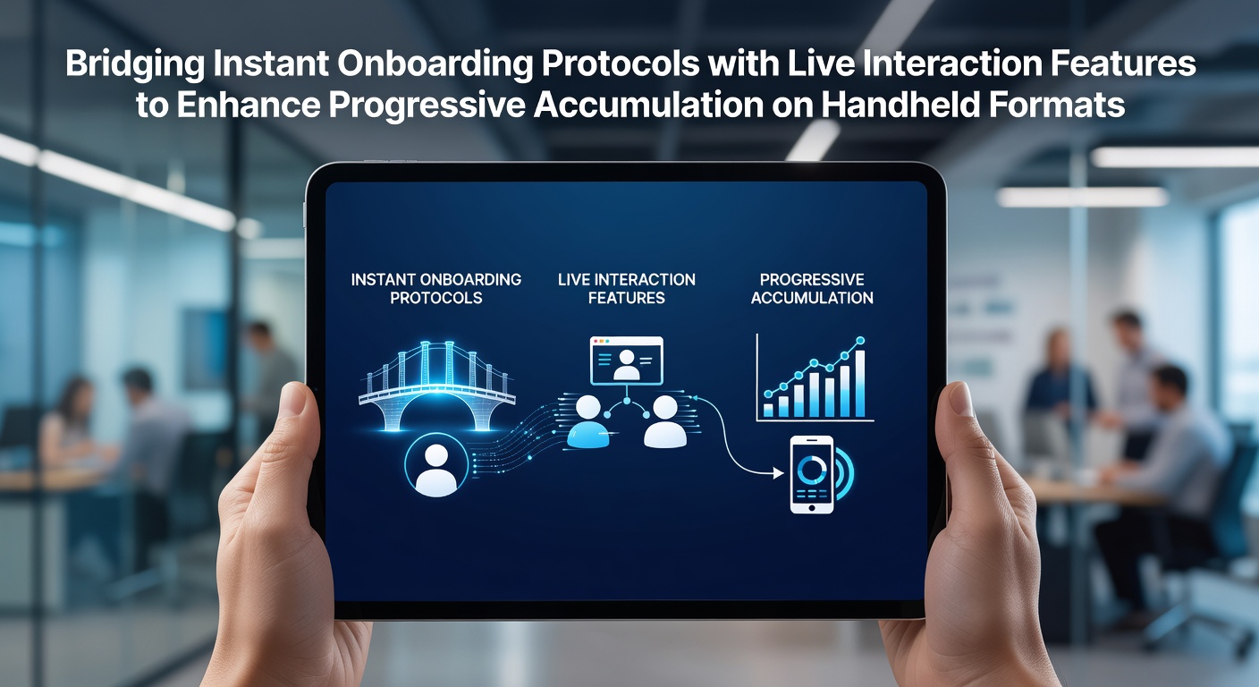 Illustration von Onboarding-Protokollen auf mobilen Geräten mit Live-Interaktionsfunktionen