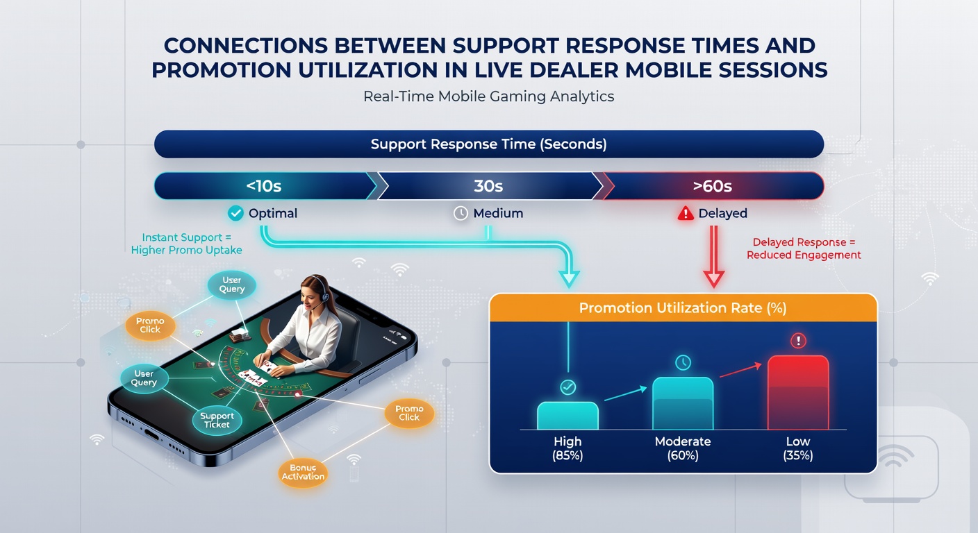 Darstellung von Support-Interaktionen und Promotion-Nutzung in Live-Dealer-Mobile-Sessions mit Fokus auf zeitliche Abläufe