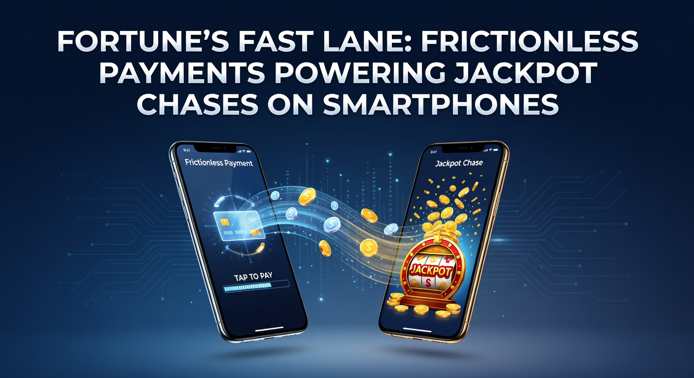Smartphone mit leuchtendem Jackpot-Symbol und Zahlungsikone, die nahtlose Transaktionen symbolisiert