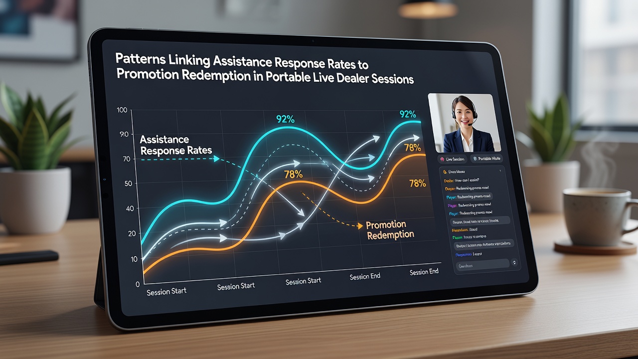 Datenvisualisierung zu Support-Reaktionsraten und Promotion-Einlösungen in Live-Dealer-Apps