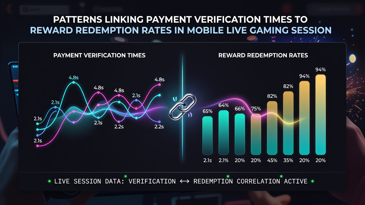 Darstellung von Datenmustern zu Zahlungszeiten und Einlösungsraten in mobilen Gaming-Sitzungen