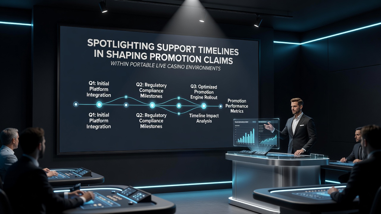 Grafik zu Support-Zeitleisten und Promotion-Claims in Live-Casino-Apps auf mobilen Geräten