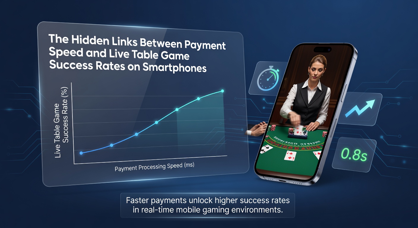Grafik mit Datenvisualisierung zu Zahlungsgeschwindigkeit und Live-Tischspiel-Erfolgsraten auf mobilen Geräten
